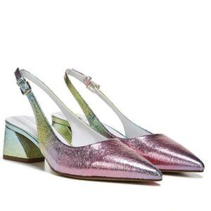 FRANCO SARTO Racer Womens Buckle Pointed Toe Slingback Heels